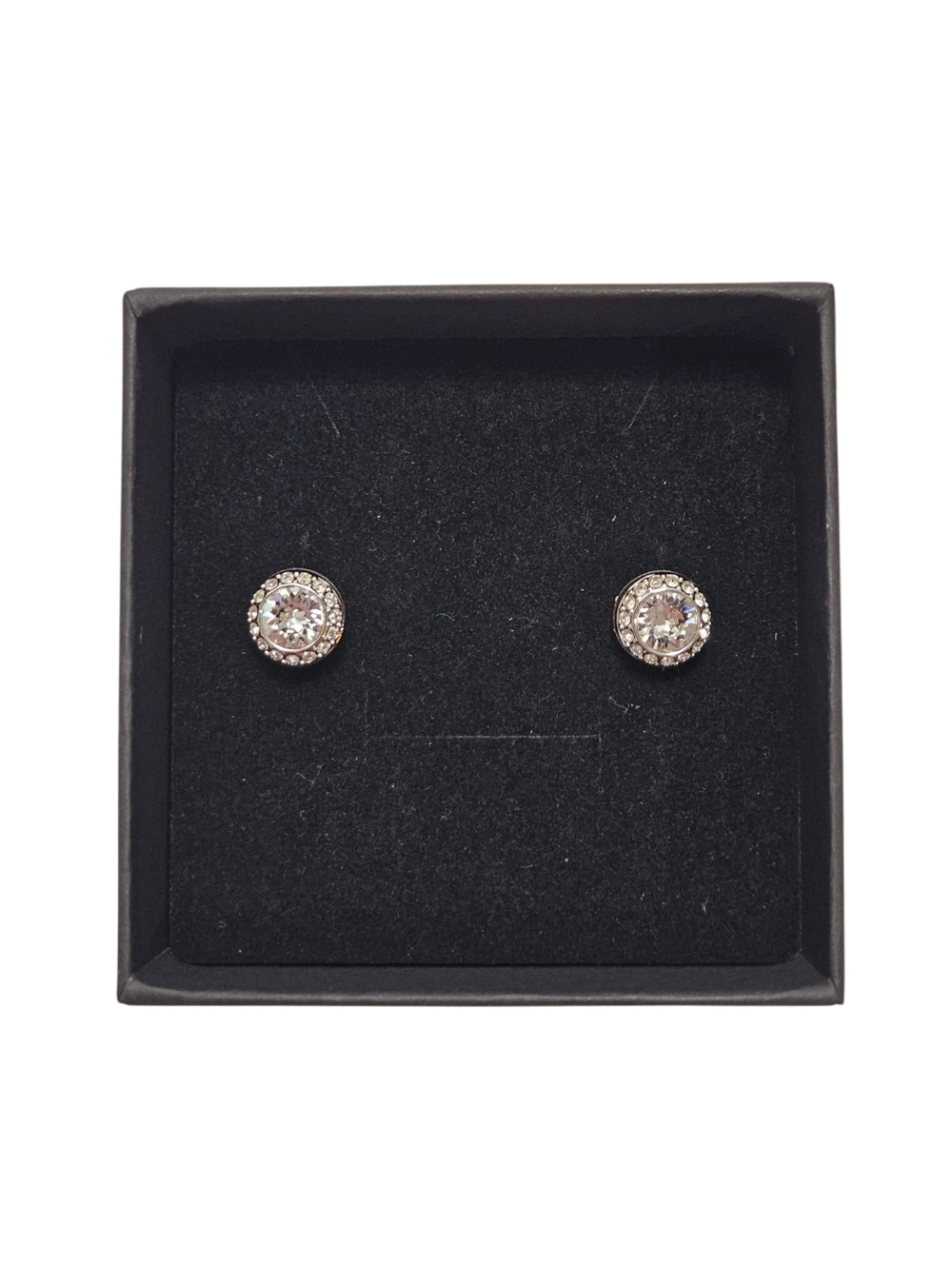 Swarovski Clear Crystal Halo Stud Earrings
